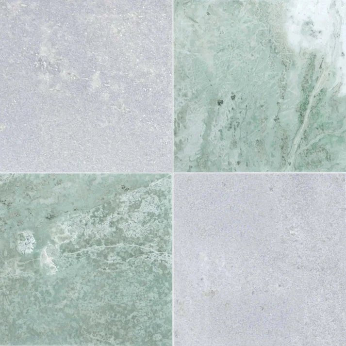 Checkerboard Emerald Green and Blue Celest Marble Field Tile 12''x12'' Zicana Boutique - Zicana Boutique - 1
