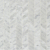 Chevron Bianco Carrara Marble Mosaic Zicana Boutique - Zicana Boutique - 1