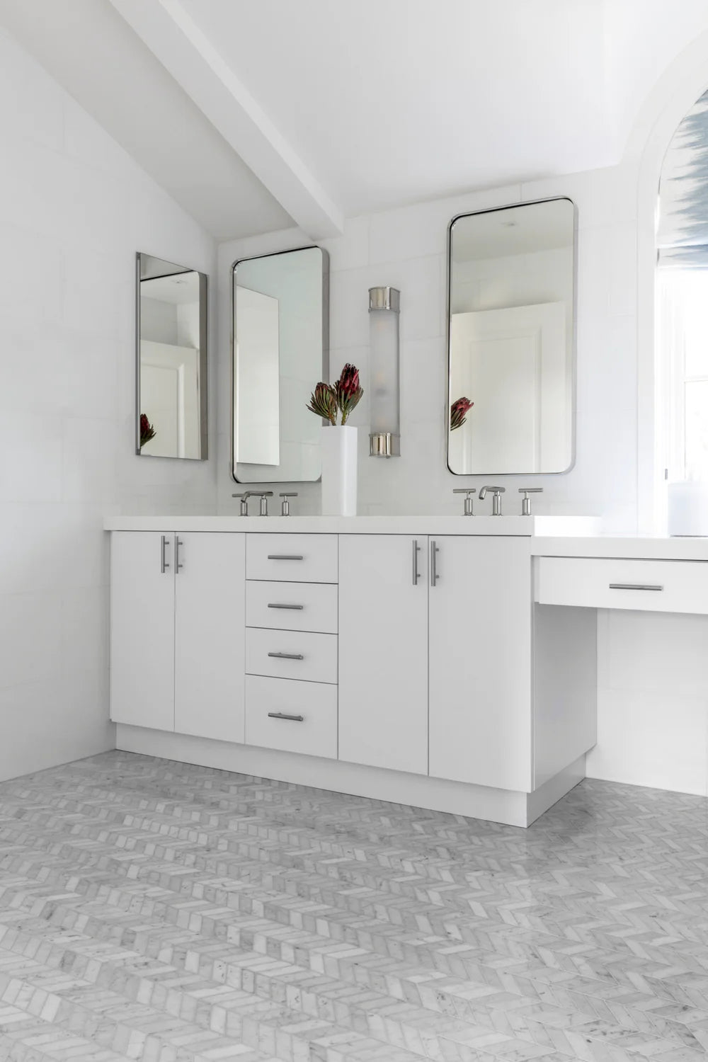 Chevron Bianco Carrara Marble Mosaic Artistic Tile - Zicana Boutique - 2
