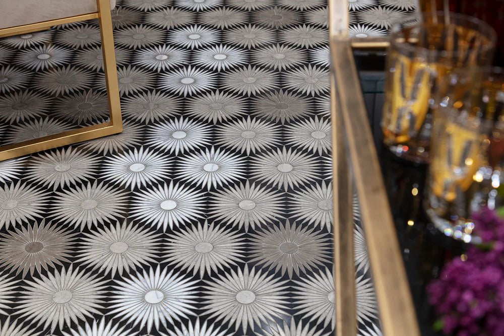 Constellation Blacklite Marble Waterjet Mosaic Artistic Tile - Zicana Boutique - 2