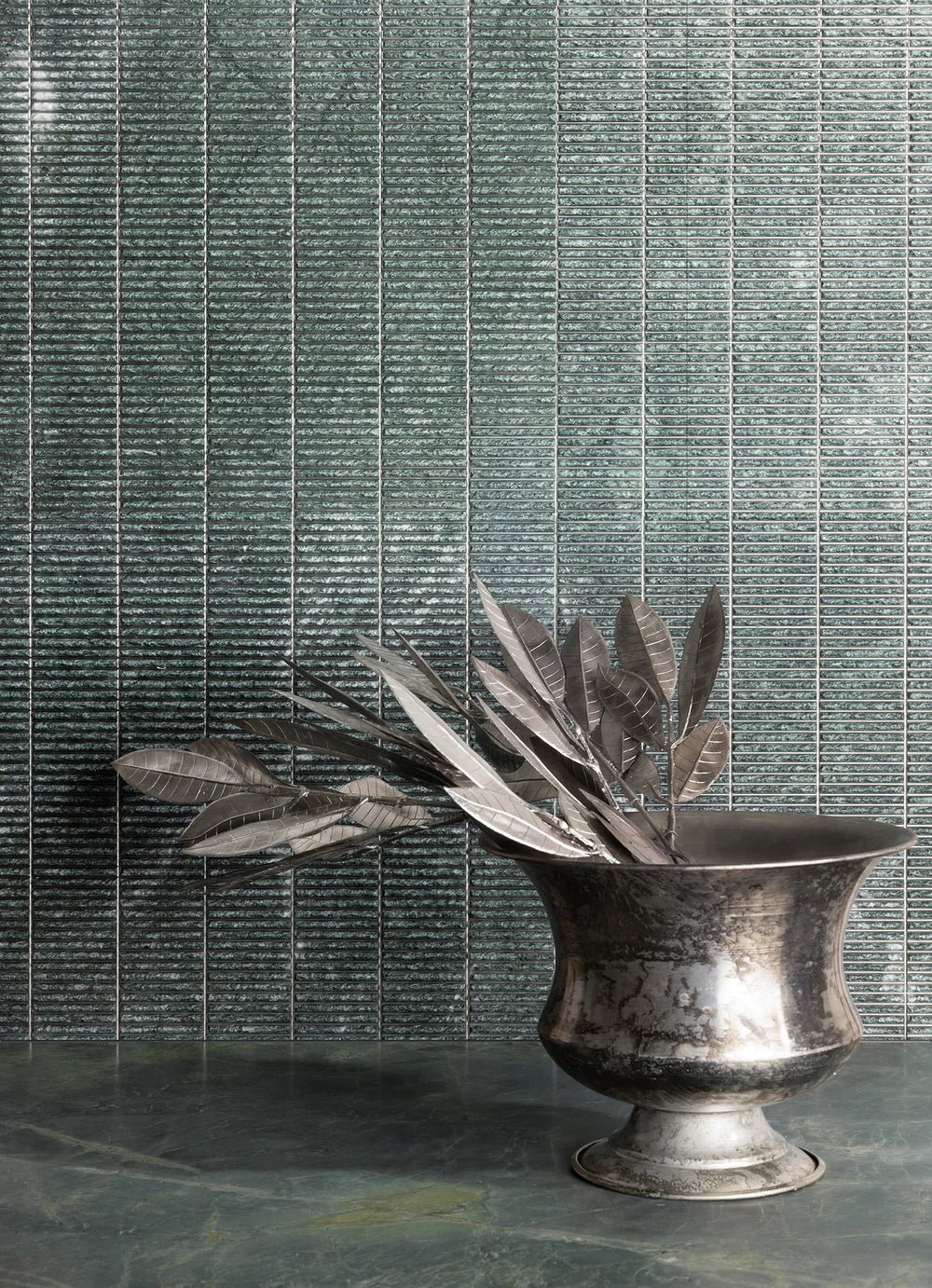Corda Verde/silver Serpentine Decorative Tile Artistic Tile - Zicana Boutique - 2