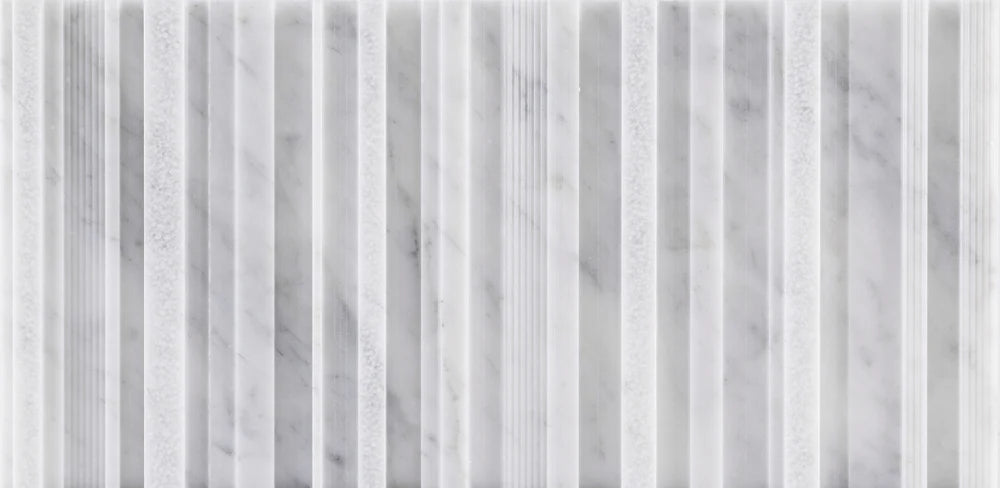 Craftsman Stripe Bianco Carrara Marble Dimensional Tile Zicana Boutique - Zicana Boutique - 2