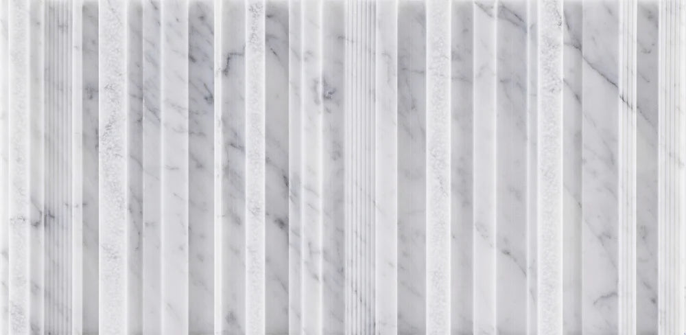 Craftsman Stripe Bianco Carrara Marble Dimensional Tile Zicana Boutique - Zicana Boutique - 3