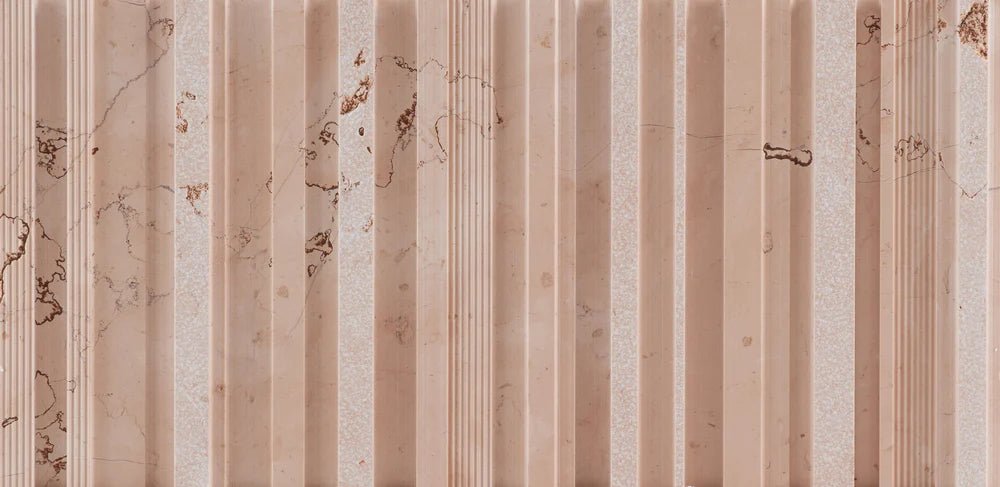 Craftsman Stripe Rosa Perlino Marble Dimensional Tile Artistic Tile - Zicana Boutique - 7