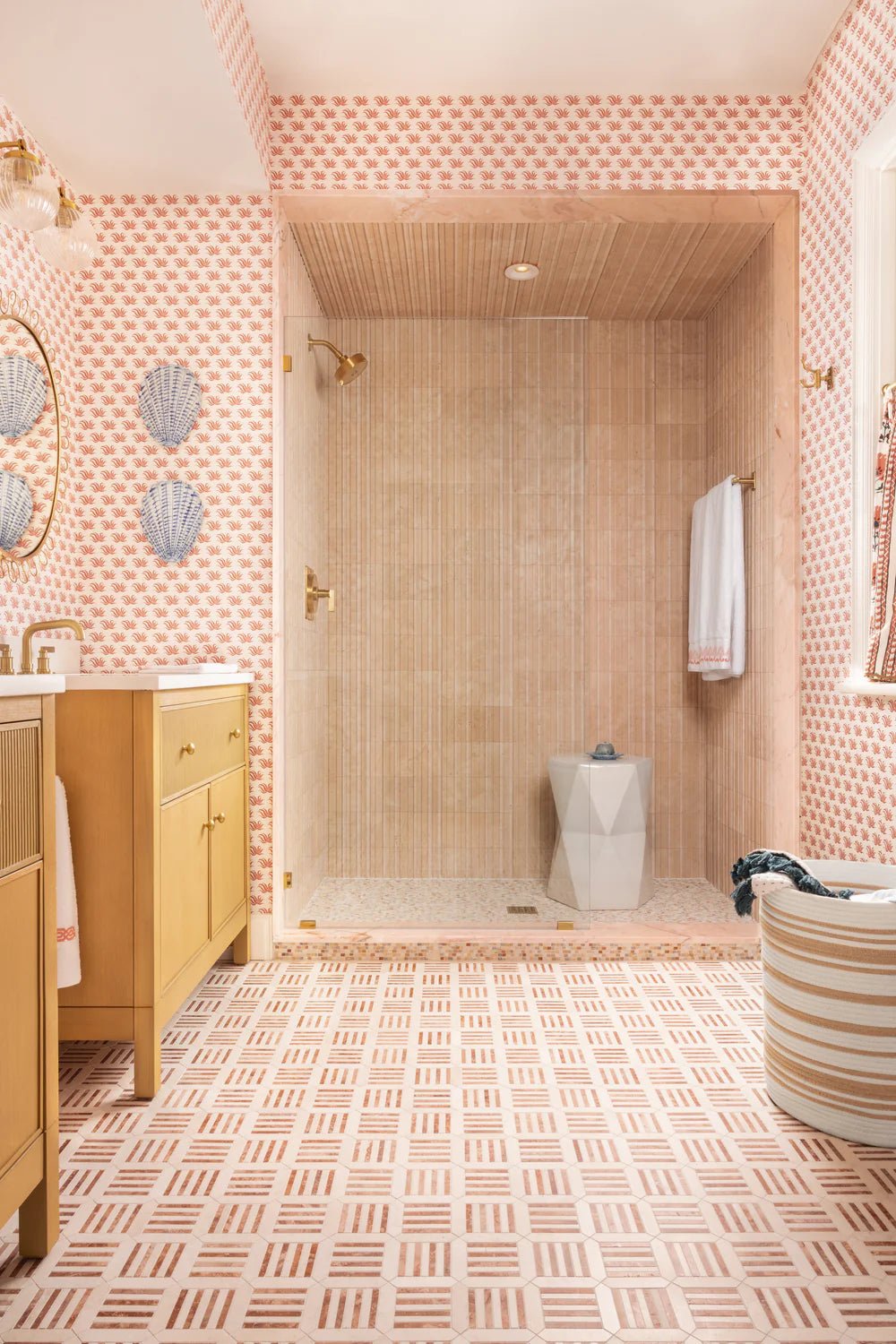 Craftsman Stripe Rosa Perlino Marble Dimensional Tile Zicana Boutique - Zicana Boutique - 4