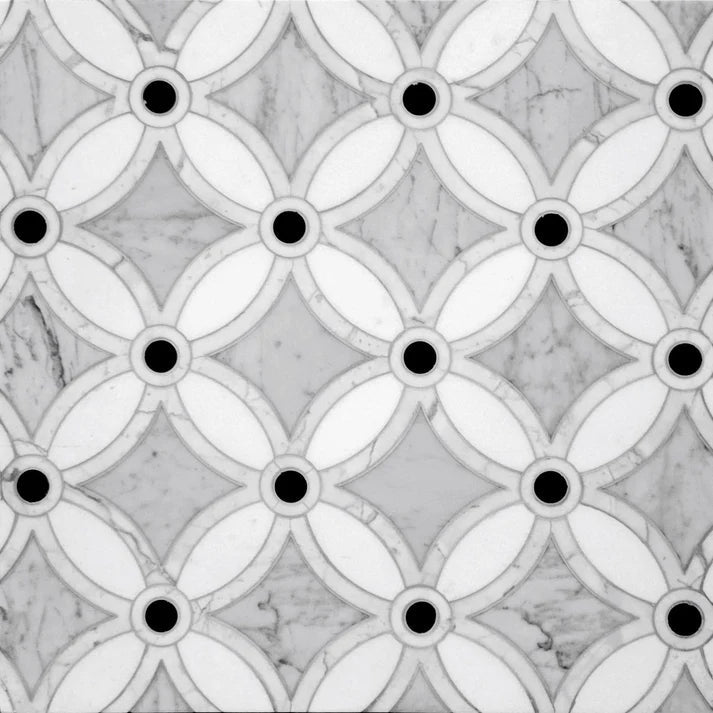 Curvona Amiri Grigio Circa Marble Waterjet Mosaic Zicana Boutique - Zicana Boutique - 1