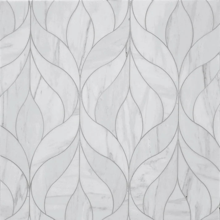 Curvona Floral Ice Marble Waterjet Mosaic Zicana Boutique - Zicana Boutique - 1