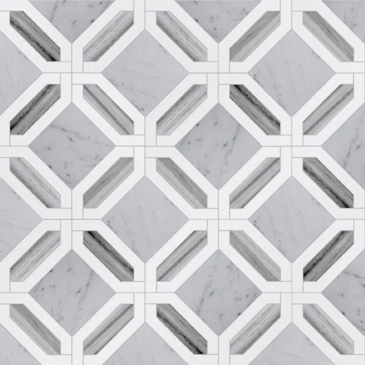 Curvona Juter Geometric Marble Waterjet Mosaic Zicana Boutique - Zicana Boutique - 1