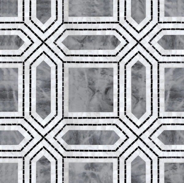 Curvona Tara Octagon Marble Waterjet Mosaic Zicana Boutique - Zicana Boutique - 1