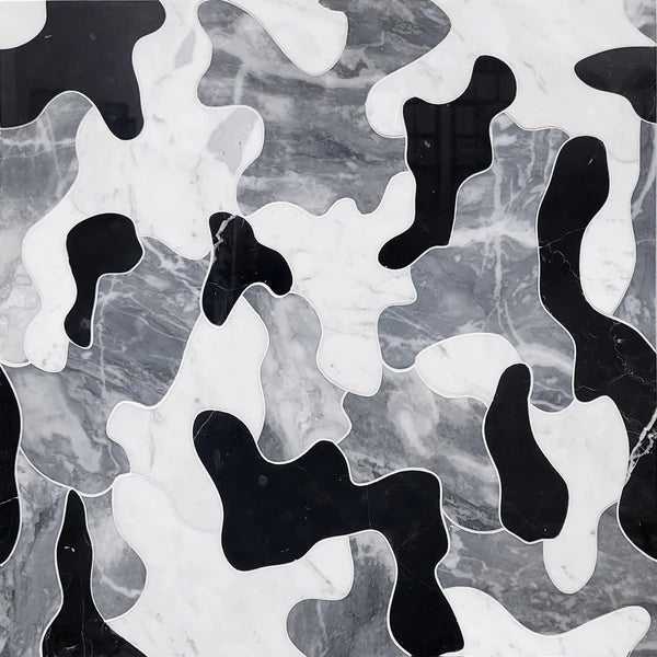Decova Camo Grigio Marble Waterjet Mosaic Zicana Boutique - Zicana Boutique - 1