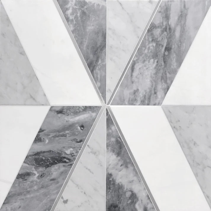 Decova Lecy Geometric Marble & Metal Waterjet Mosaic Zicana Boutique - Zicana Boutique - 1