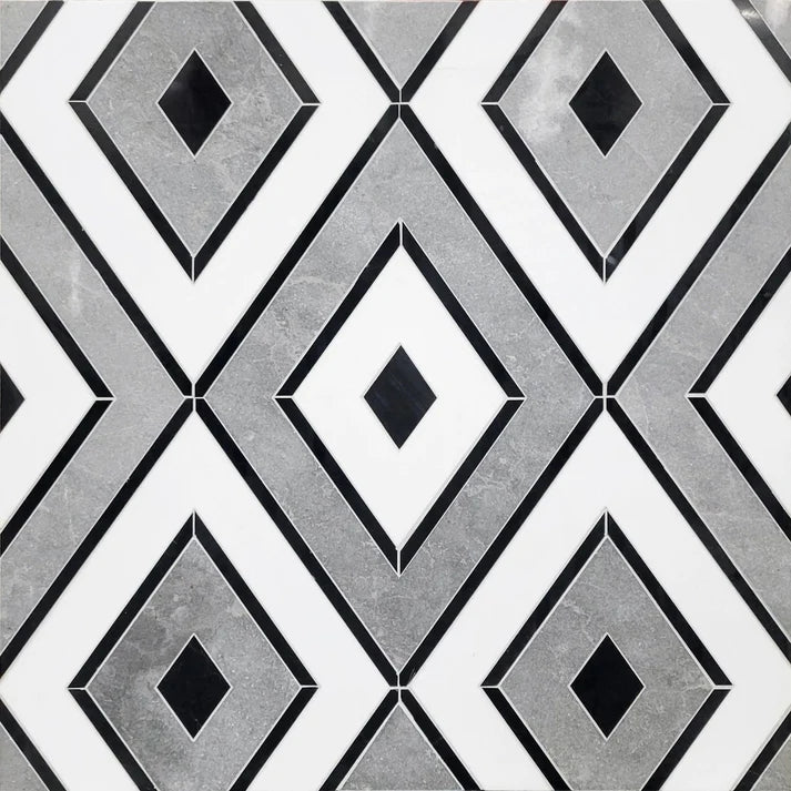 Decova Legno Diamond Marble Waterjet Mosaic Zicana Boutique - Zicana Boutique - 1