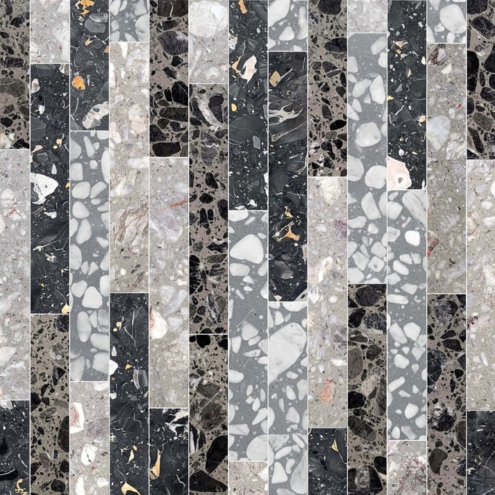 Decova Olin Nero Terrazo Waterjet Mosaic Zicana Boutique - Zicana Boutique - 1