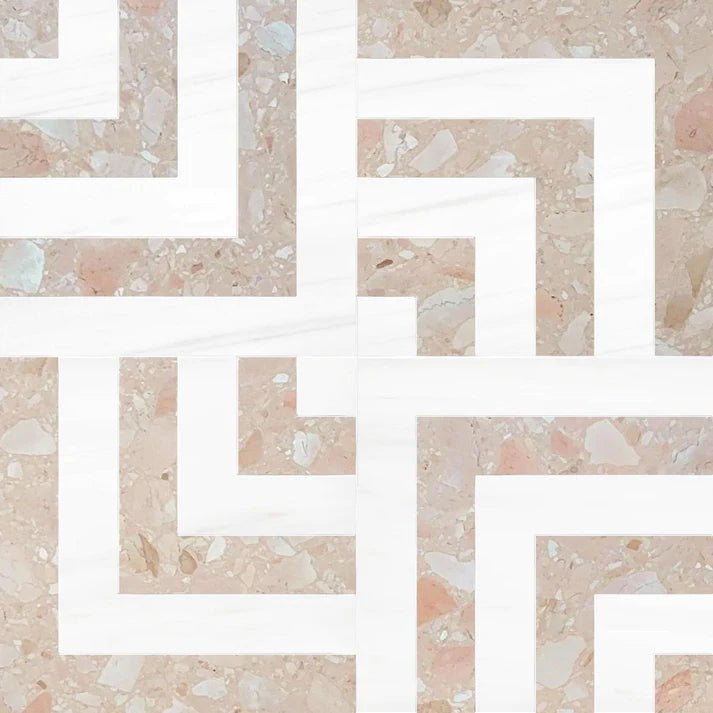Decova Salma Dolomite Geometric Terrazo Waterjet Mosaic Zicana Boutique - Zicana Boutique - 1