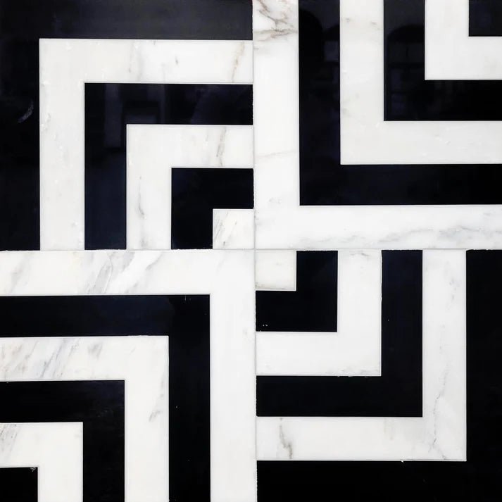 Decova Salma Geometric Marble Waterjet Mosaic Zicana Boutique - Zicana Boutique - 1