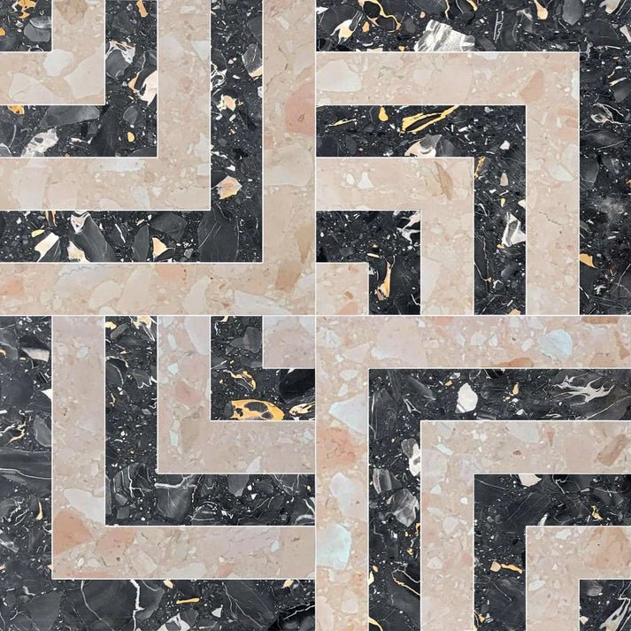 Decova Salma Rosa Geometric Terrazo Waterjet Mosaic Zicana Boutique - Zicana Boutique - 1