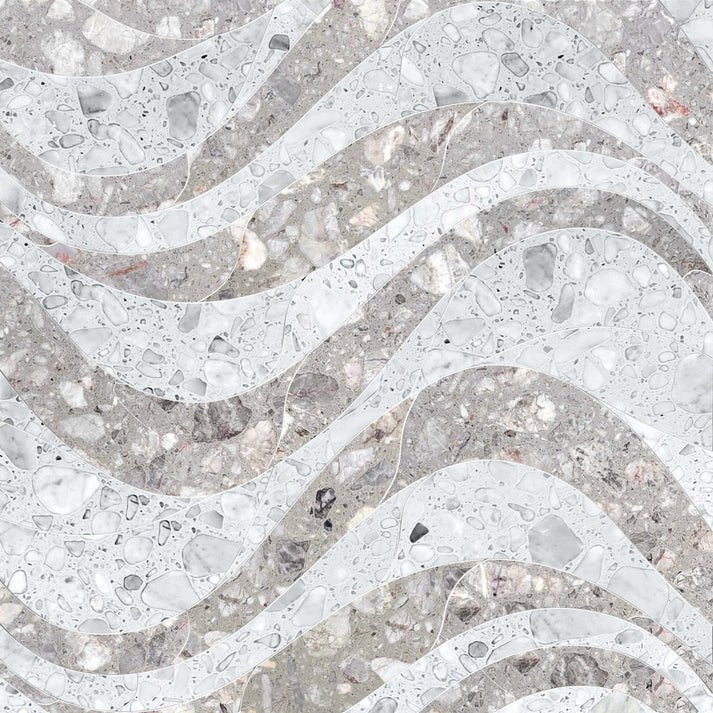 Decova Samoa Bianco Wave Terrazzo Waterjet Mosaic Zicana Boutique - Zicana Boutique - 1