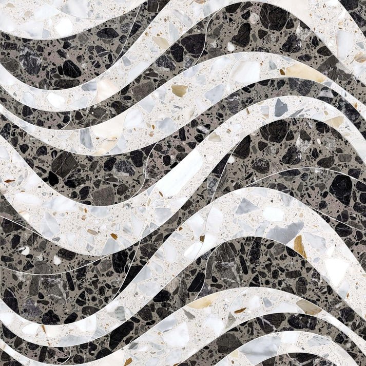 Decova Samoa River Wave Terrazzo Waterjet Mosaic Zicana Boutique - Zicana Boutique - 1