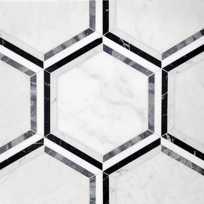 Decova Samy Hexagon Marble Waterjet Mosaic Zicana Boutique - Zicana Boutique - 1