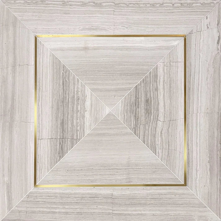 Decova Tina Square Marble & Metal Waterjet Mosaic Zicana Boutique - Zicana Boutique - 1