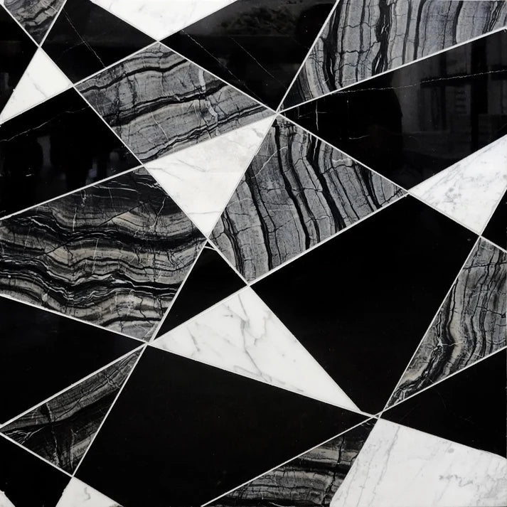 Decova Tonga Abstract Marble Waterjet Mosaic Zicana Boutique - Zicana Boutique - 1