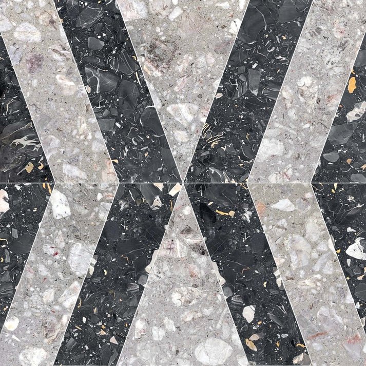 Decova York Nube Geometric Terrazo Waterjet Mosaic Zicana Boutique - Zicana Boutique - 1