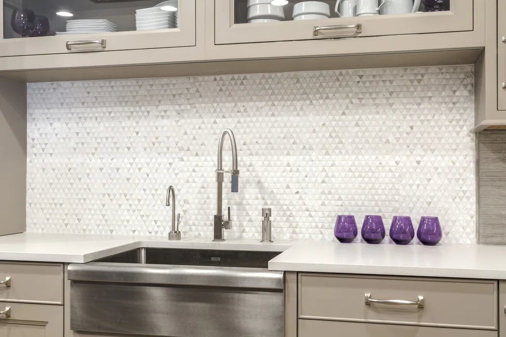 Doge White Mosaic Triangle Artistic Tile - Zicana Boutique - 4