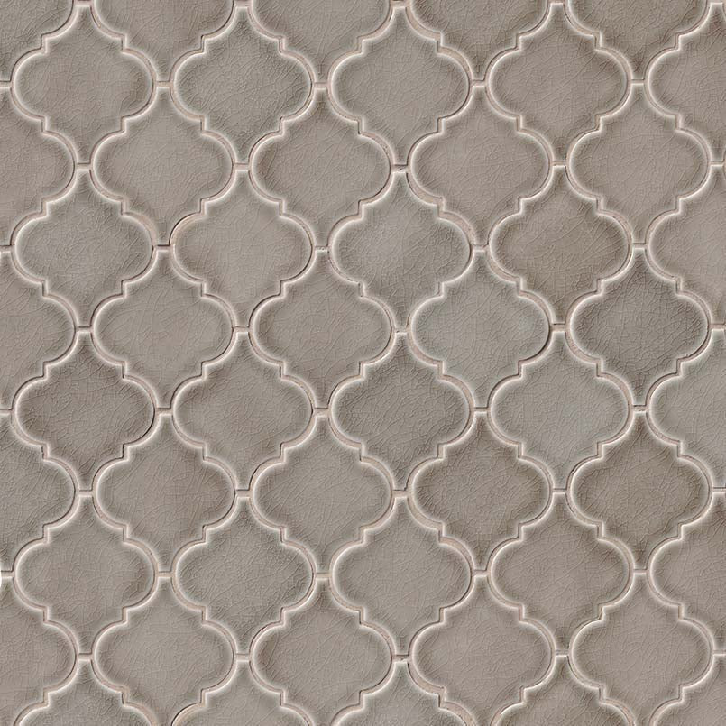 Dove Gray Ceramic MSI Mosaic Tiles 11" X 15" Arabesque Pattern MSI - Zicana Boutique - 3