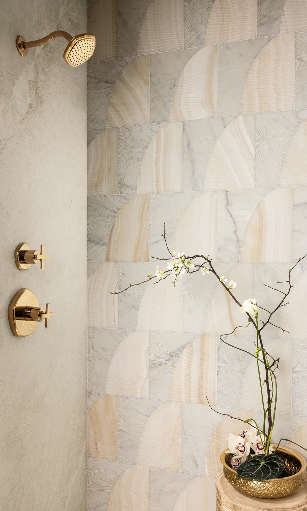 Duo by Alison Rose Calacatta Gold/Vanilla Onyx Decorative Tile Artistic Tile - Zicana Boutique - 2