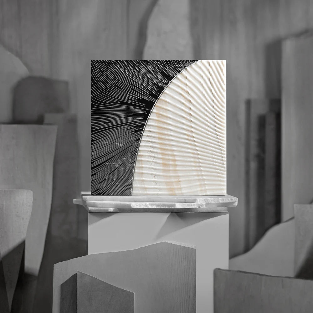 Duo by Alison Rose Nero/Vanilla Onyx Decorative Tile Zicana Boutique - Zicana Boutique - 2