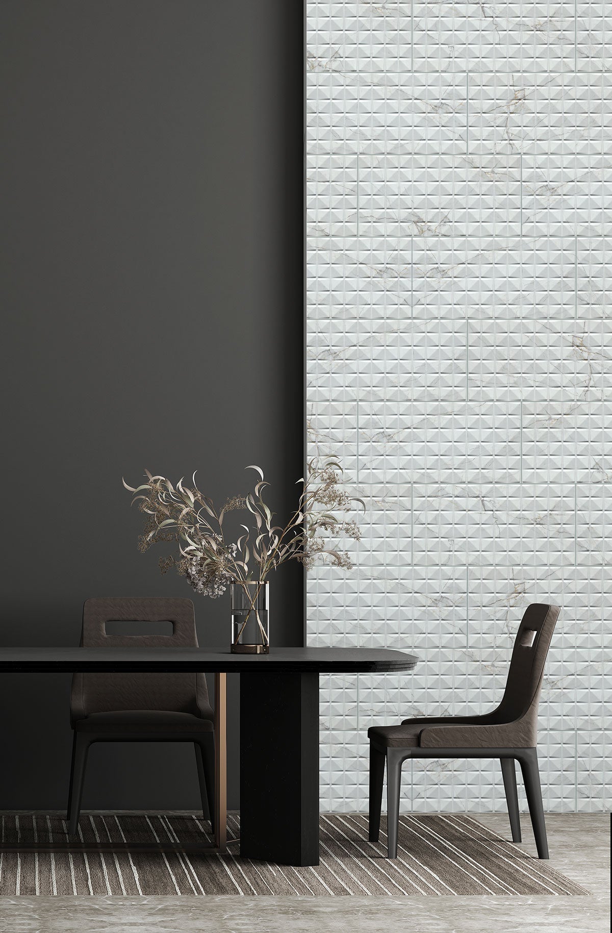 Dymo Calacatta White Ceramic MSI Field Tiles 12" X 24" Chex Pattern MSI - Zicana Boutique - 7