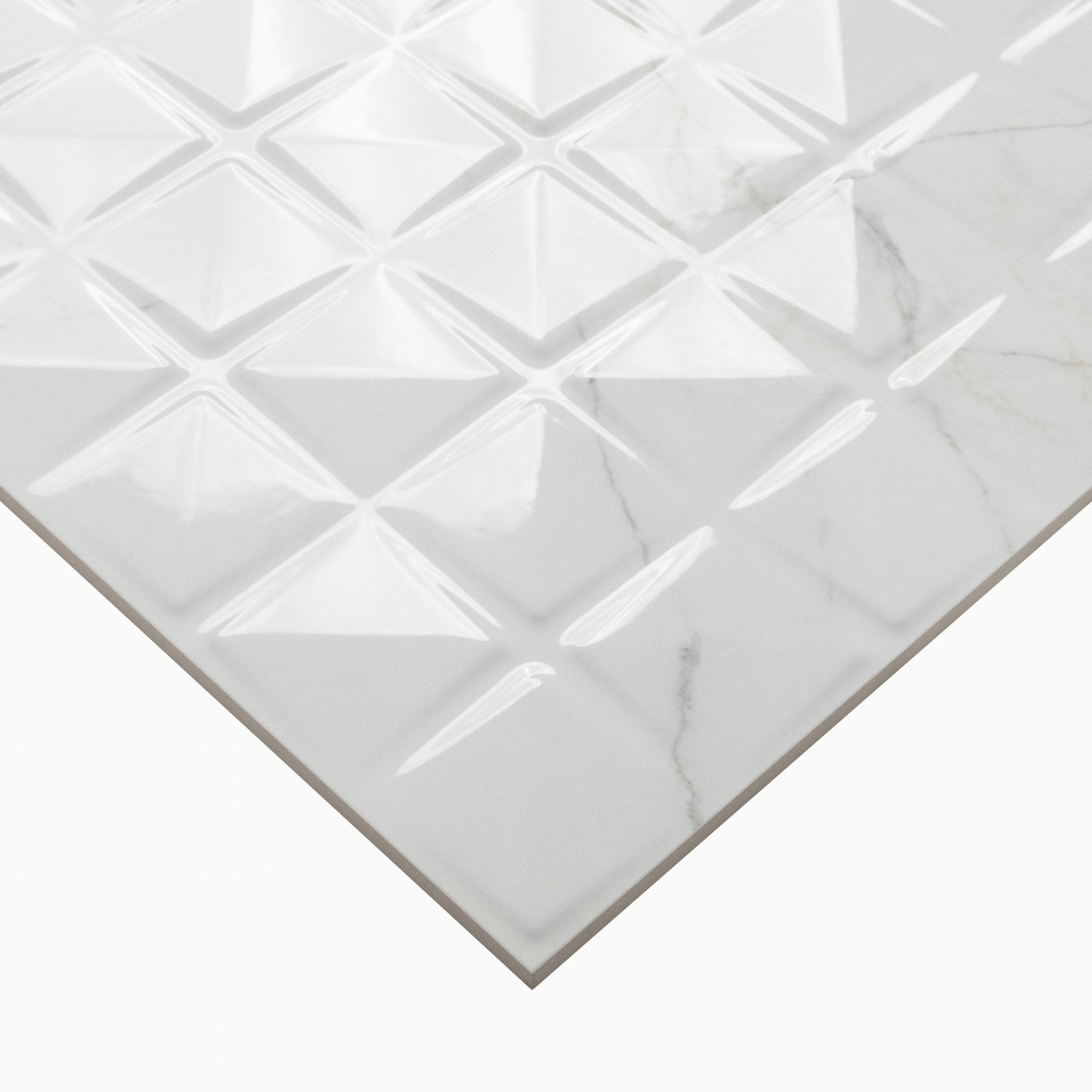 Dymo Calacatta White Ceramic MSI Field Tiles 12" X 24" Chex Pattern MSI - Zicana Boutique - 3
