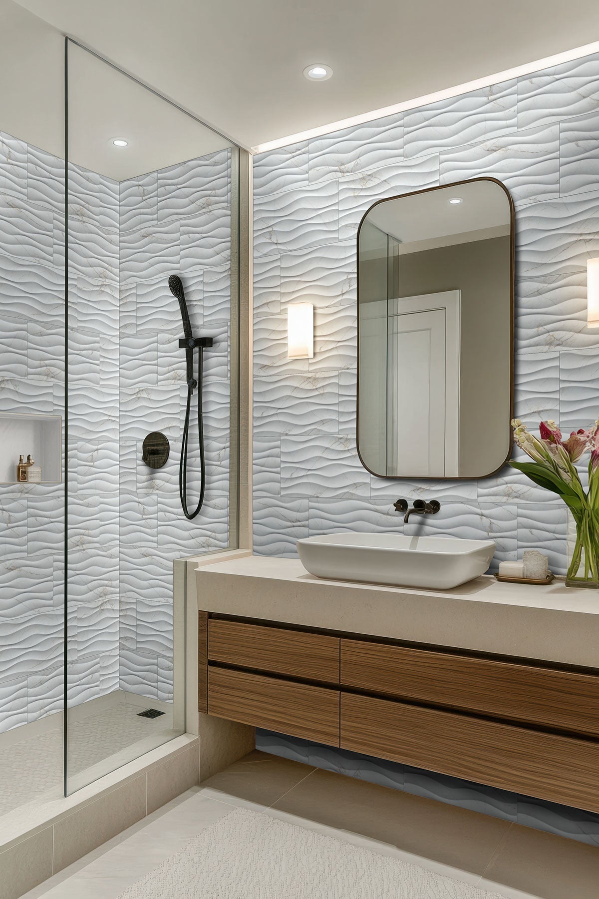 Dymo Calacatta White Ceramic MSI Field Tiles 12" X 24" Wavy Pattern MSI - Zicana Boutique - 2