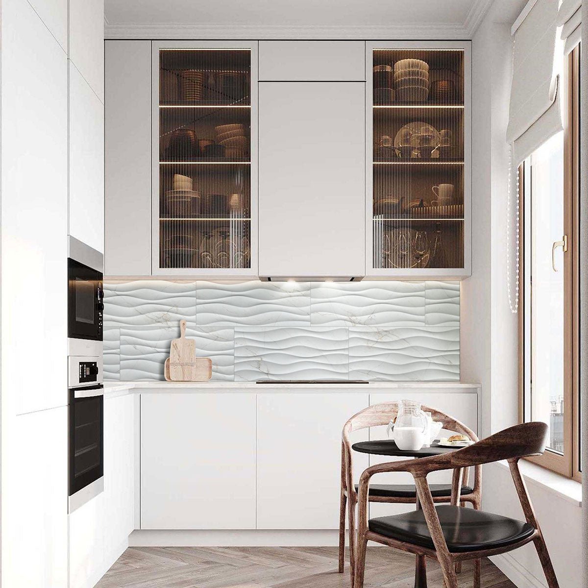 Dymo Calacatta White Ceramic MSI Field Tiles 12" X 24" Wavy Pattern MSI - Zicana Boutique - 8