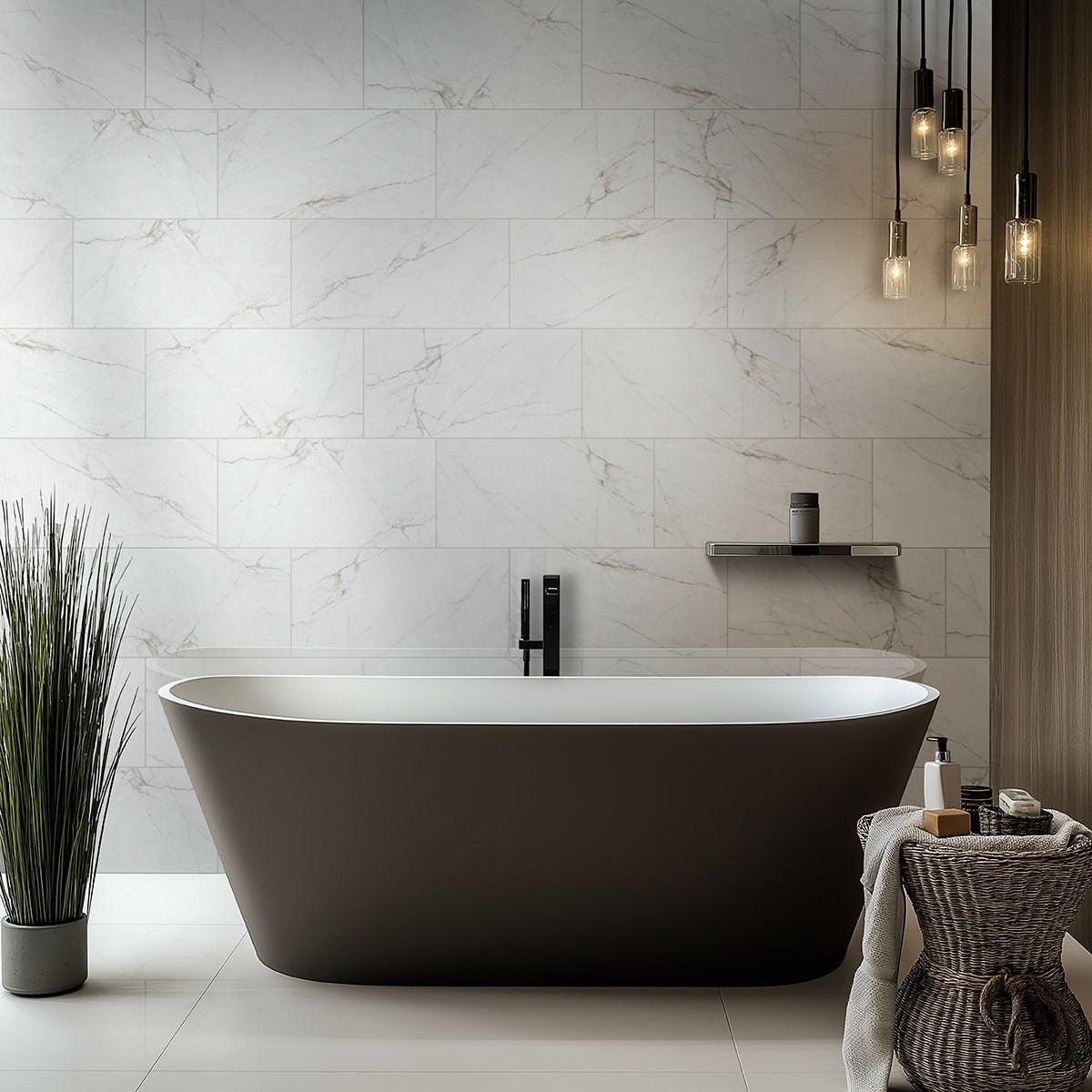 Dymo Calacatta White Ceramic MSI Field Tiles 12" X 24" MSI - Zicana Boutique - 2