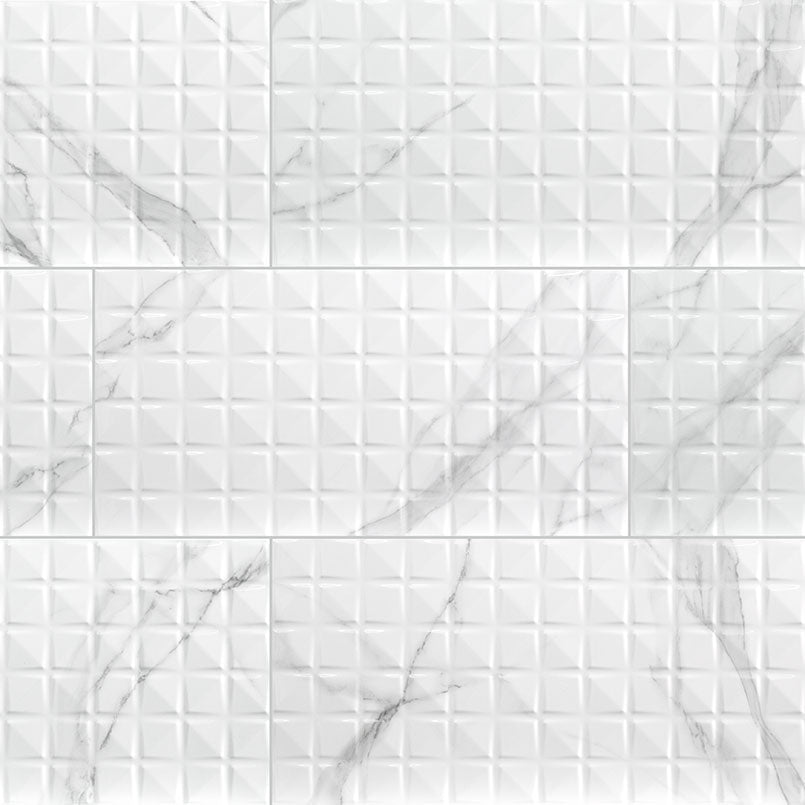 Dymo Statuary White Ceramic MSI Field Tiles 12" X 24" Chex Pattern MSI - Zicana Boutique - 1