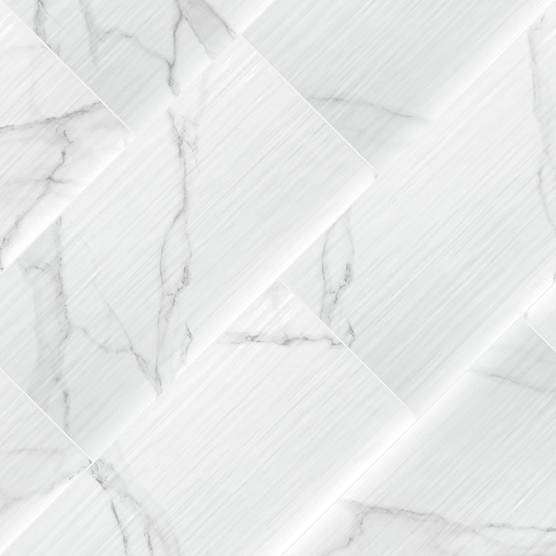 Dymo Statuary White Ceramic MSI Field Tiles 12" X 24" Stripe Pattern MSI - Zicana Boutique - 2