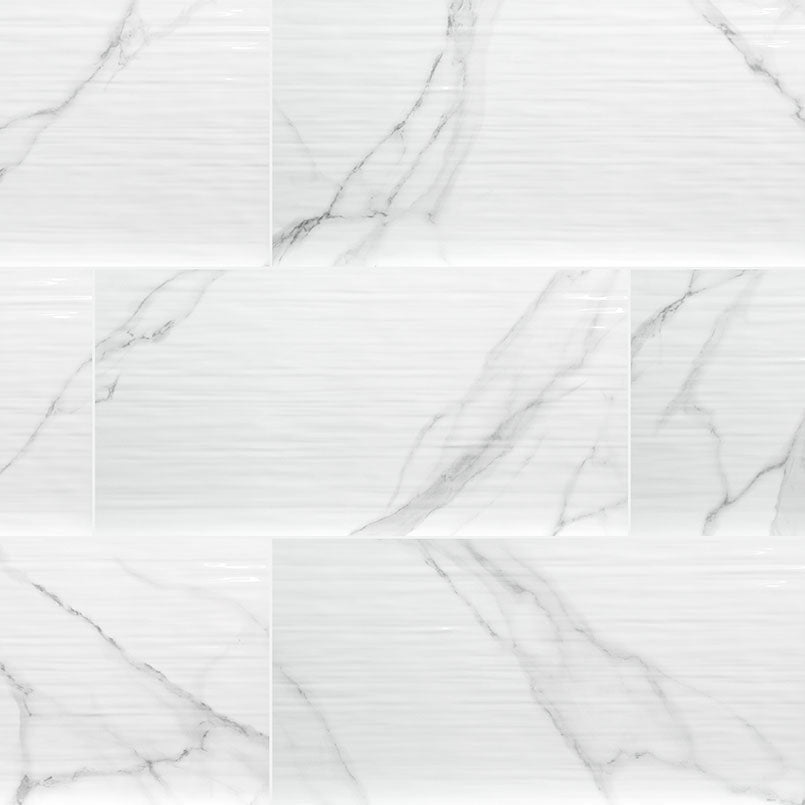 Dymo Statuary White Ceramic MSI Field Tiles 12" X 24" Stripe Pattern MSI - Zicana Boutique - 1