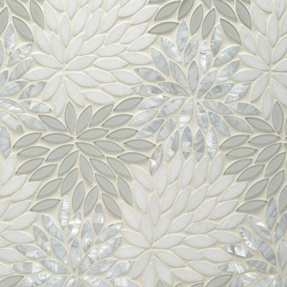 Estrella Grande White Waterjet Mosaic Artistic Tile - Zicana Boutique - 2