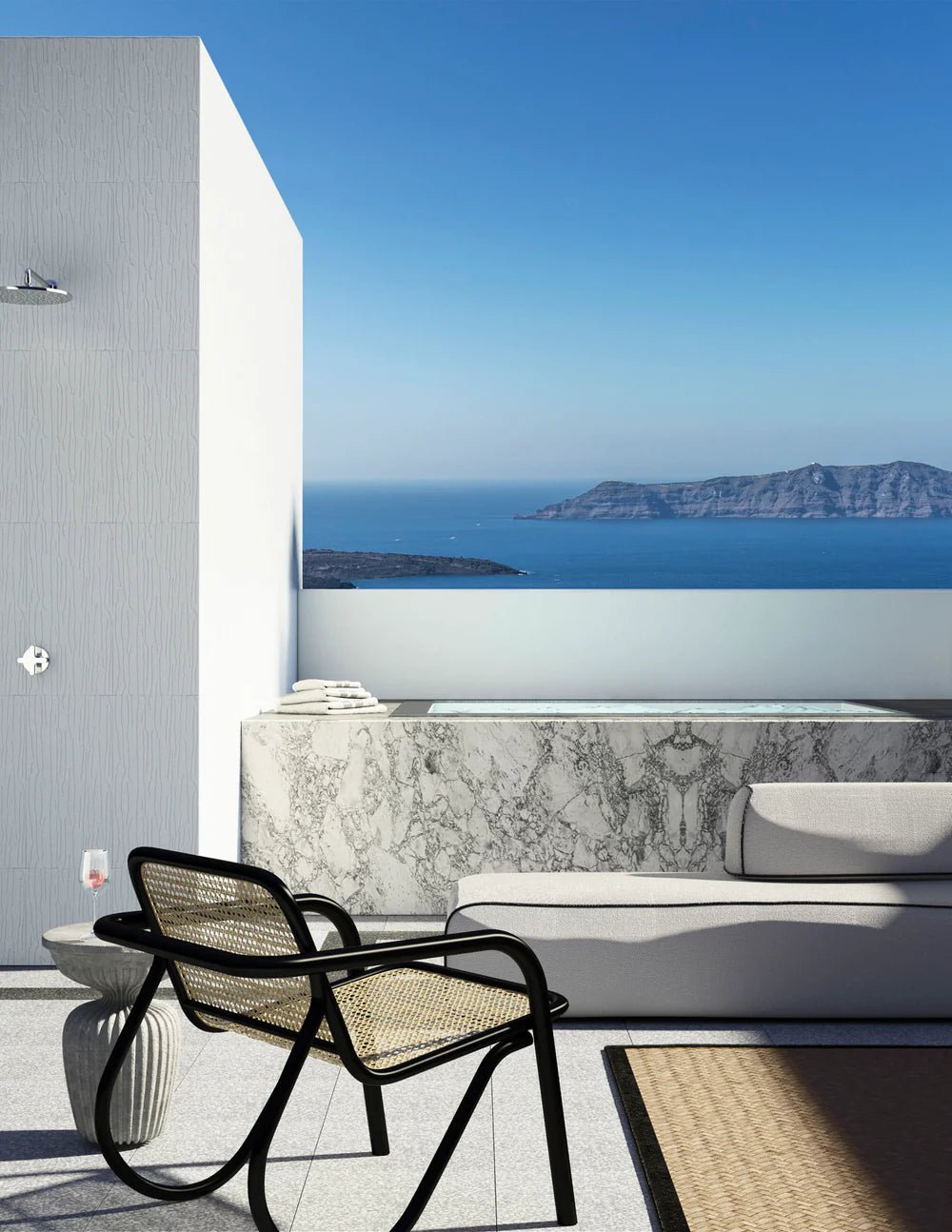 Forest By Lori Weitzner Bianco Carrara Marble Decorative Tile Zicana Boutique - Zicana Boutique - 6