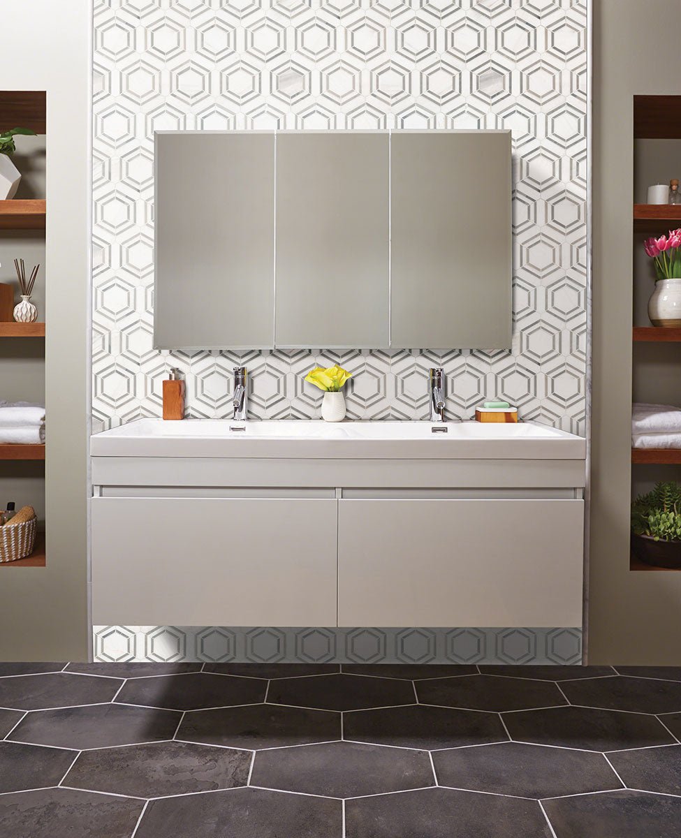 Georama Grigio Marble MSI Mosaic Tiles 11" X 13" MSI - Zicana Boutique - 4