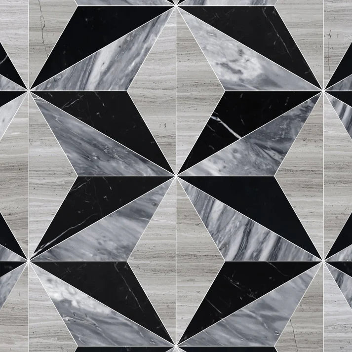 Giore Noir Diamond Marble Waterjet Mosaic Zicana Boutique - Zicana Boutique - 1