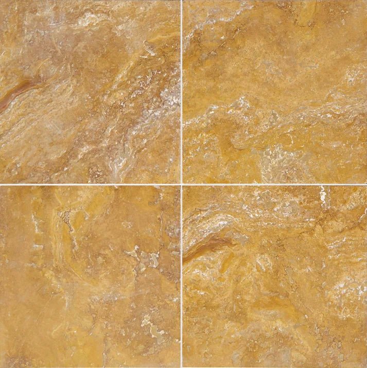 Gold Travertine Honed Field Tile 12''x12'' Zicana Boutique - Zicana Boutique - 1