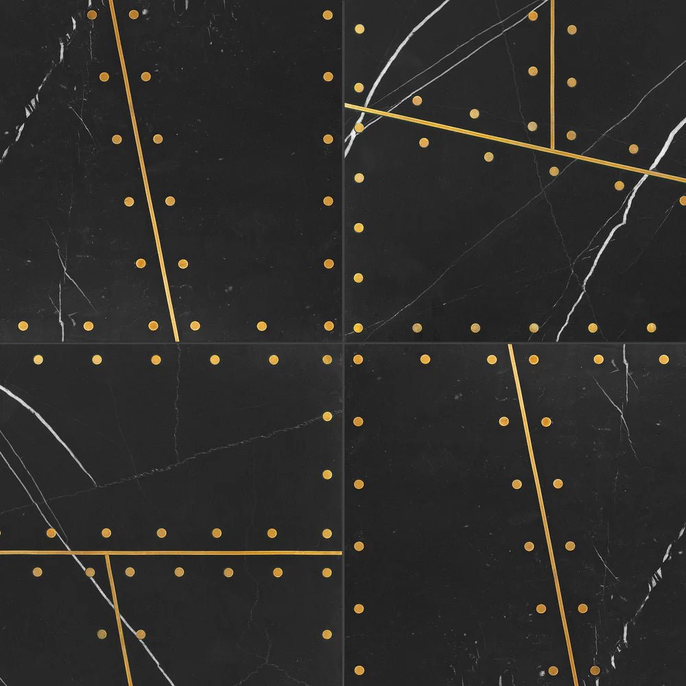 Grand Tour Aviator Nero Marble Decorative Tile Zicana Boutique - Zicana Boutique - 1