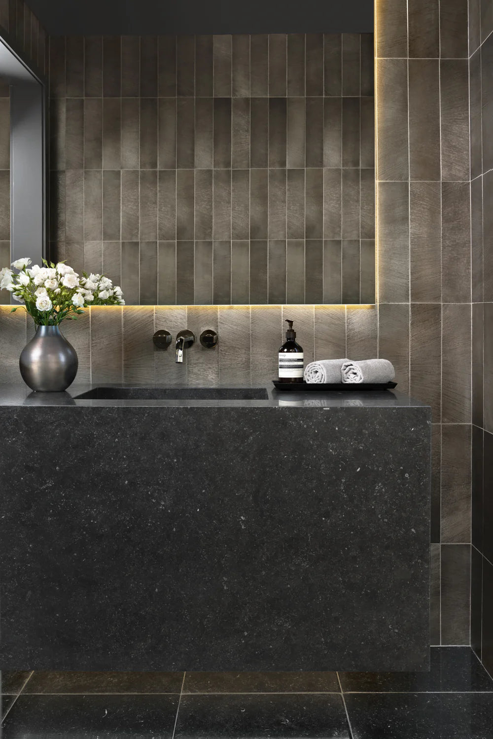 Grand Tour Lumina Antique Silver Limestone Decorative Tile Artistic Tile - Zicana Boutique - 5
