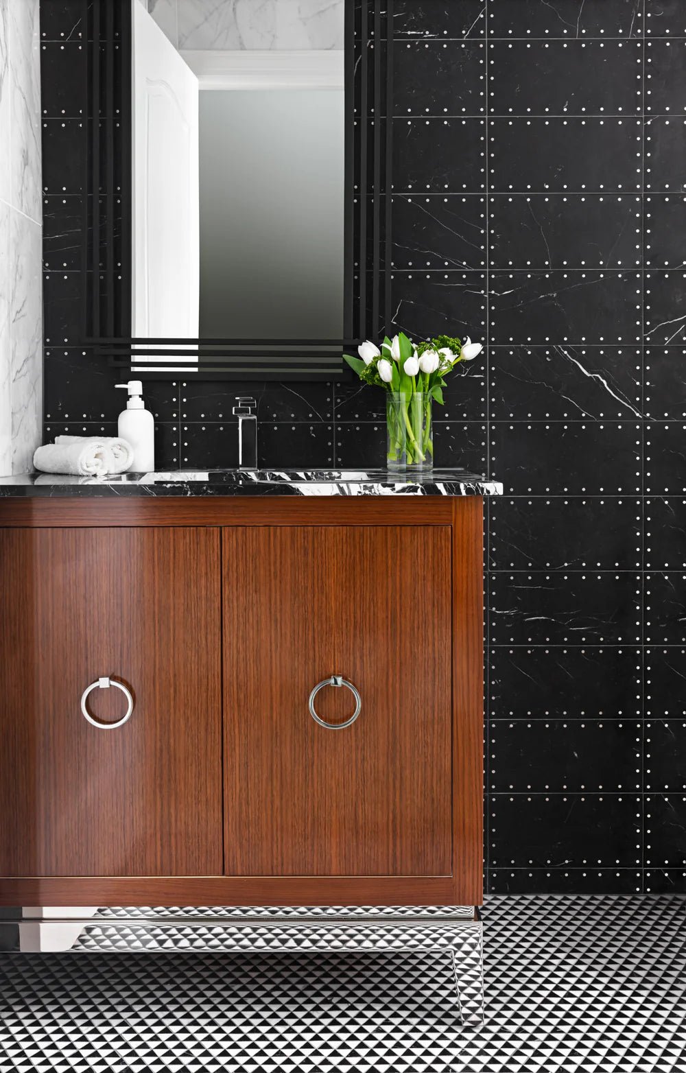 Grand Tour Stateroom Nero Marble Decorative Tile Artistic Tile - Zicana Boutique - 3