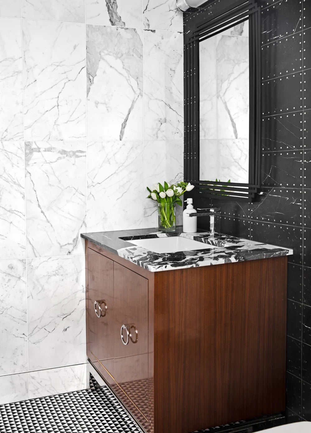 Grand Tour Stateroom Nero Marble Decorative Tile Artistic Tile - Zicana Boutique - 2