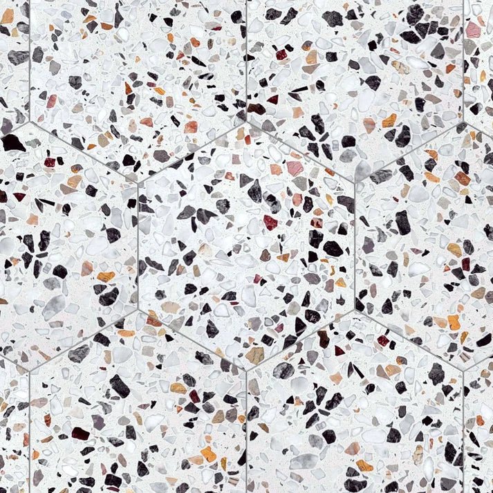 Graphite Honed Terrazzo 10 1/2'' Hexagon Zicana Boutique - Zicana Boutique - 1