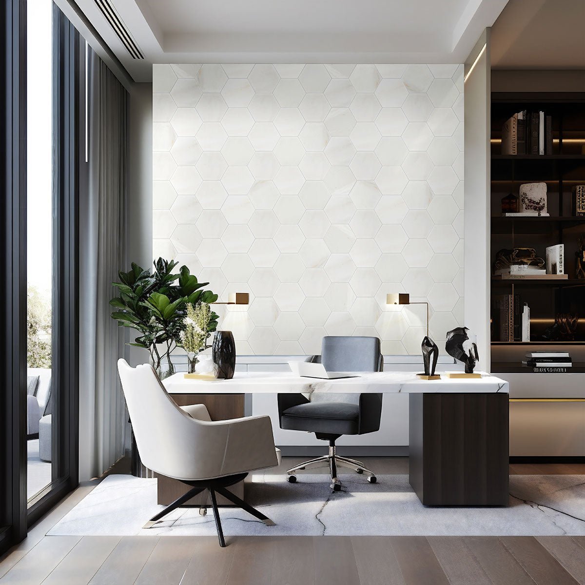 Greecian White Marble MSI Field Tiles 8" Hexagon MSI - Zicana Boutique - 5