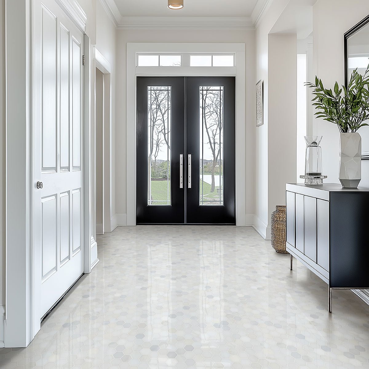 Greecian White Marble MSI Mosaic Tiles 12" X 12" 2" Hexagon Pattern MSI - Zicana Boutique - 4